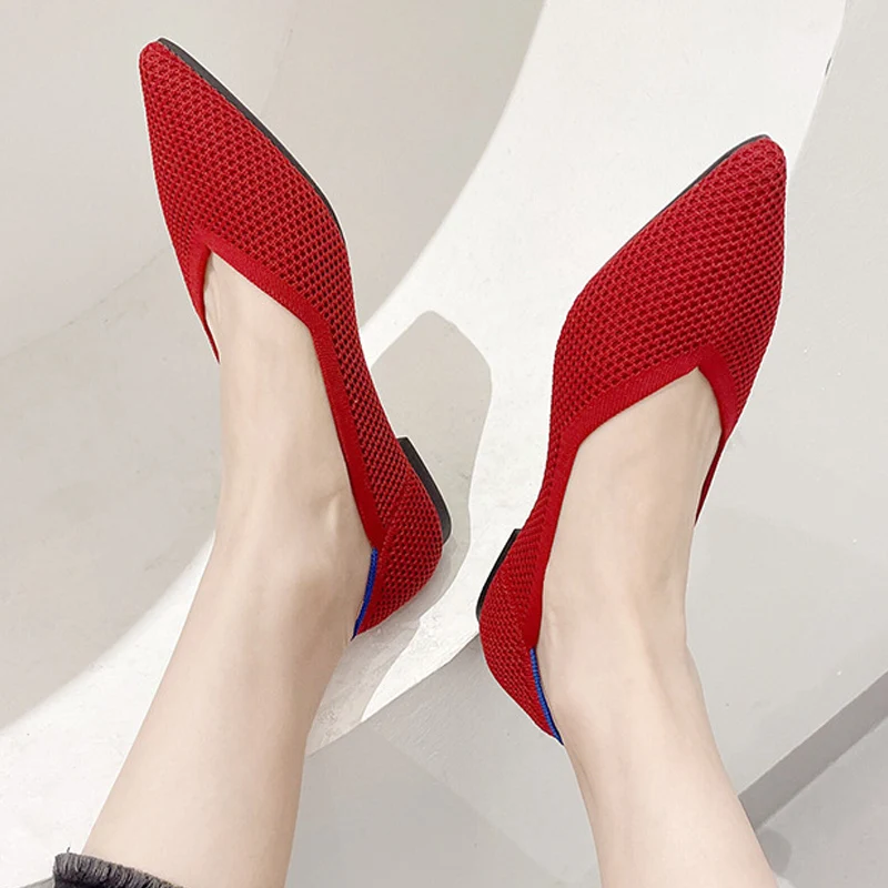 

Туфли женские с вырезами, резиновая подошва, Нескользящие, дышащие, удобные, заостренный носок, мягкая прогулочная обувь, 2023