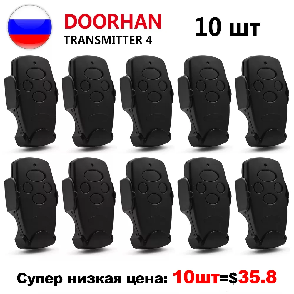 

Doorhan TRANSMITTER 2 4 Pro 433 Mhz Remote Control Garage Door Controller Black DOORHAN 433mhz Dynamic Code 10PCS