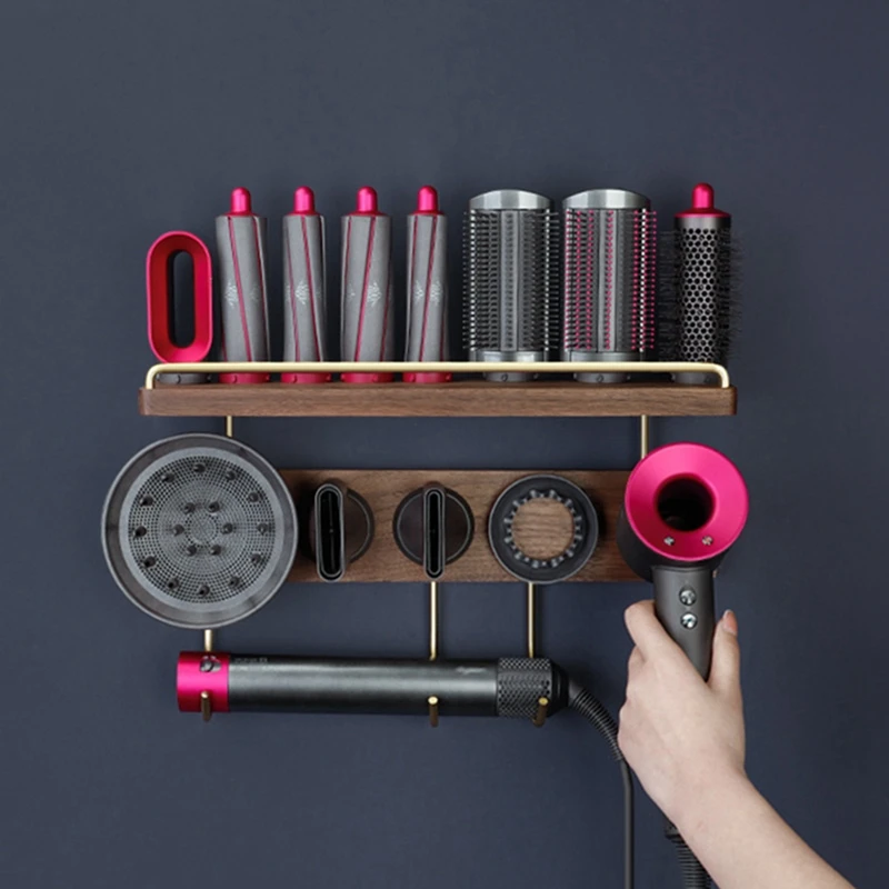 

Настенная сушилка и бигуди для Dyson Airwrap, стеллаж для хранения, коробка для хранения инструментов для ухода за волосами, аксессуары для ванной комнаты