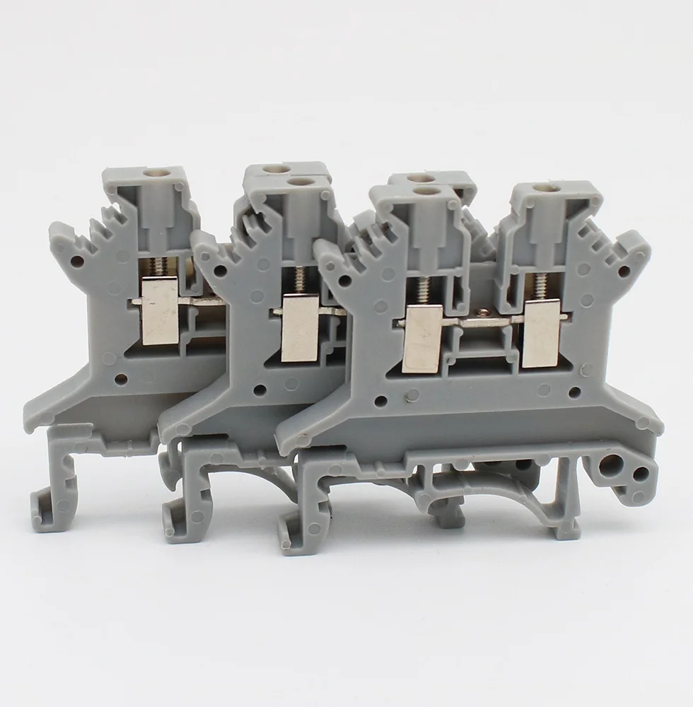 10Pcs UK1.5N UK1.5 Screw Feed-through Universal Plug 2-Connductor Wire Electrical Connector DIN Rail Terminal Block UK 1.5N - купить по