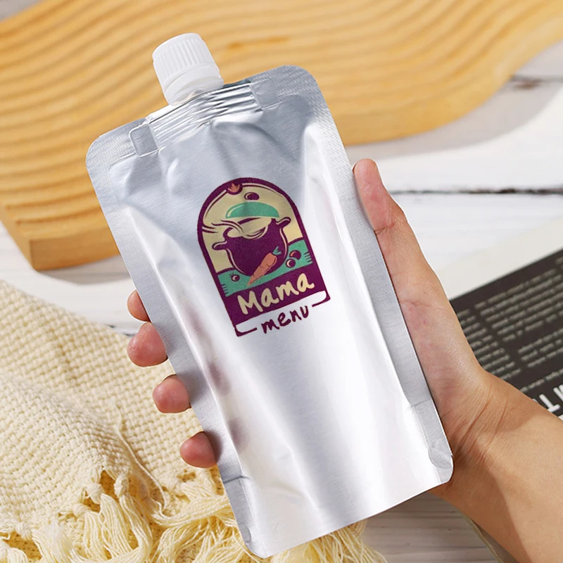 Custom Printed Aluminum Foil Drink Packaging Bags Stand Up Spout Liquid Beverage Milk Tea Beer Pouch | Saran Wrap & Plastic