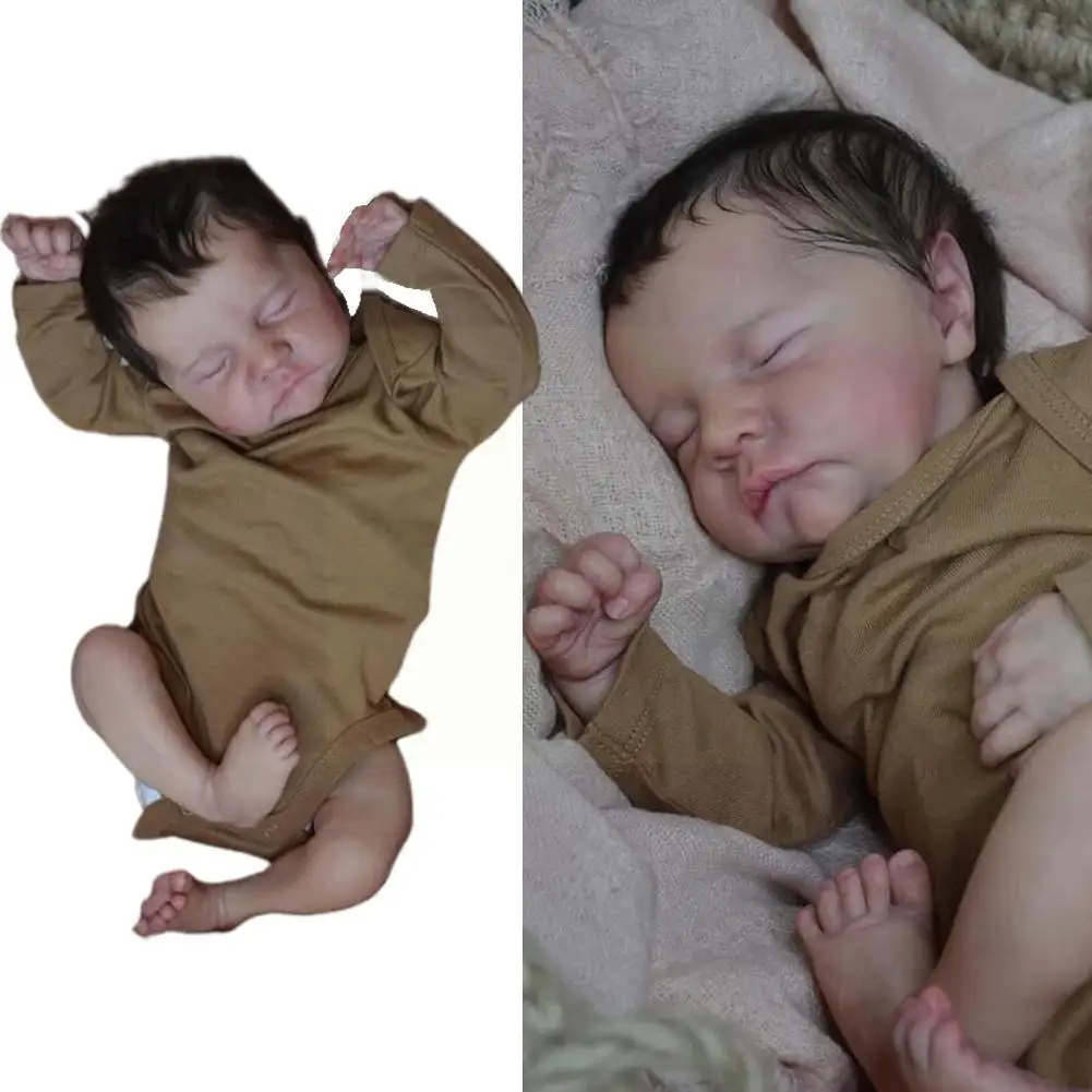 

19-inch Lifelike Rebirth Full Body Silicone High-quality Rebirth Handmade Kit Boy Reborn Holiday Gift Exquisite N R8t4