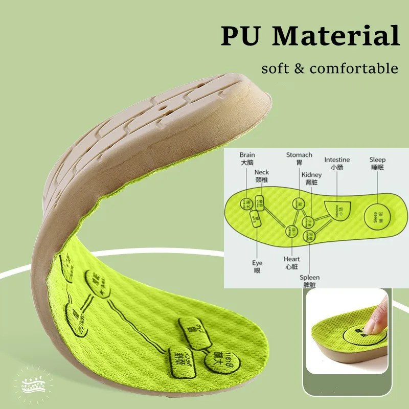 Acupressure on Foot Insole Men Women Soft Breathable Sport Cushioning Inserts Sweat-Absorbing Deodorant Insoles Boost Shoe Pads