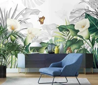 custom nordic calla lily tropical plant photo wallpaper mural dining room wallpapers living room bedroom art european pastoral