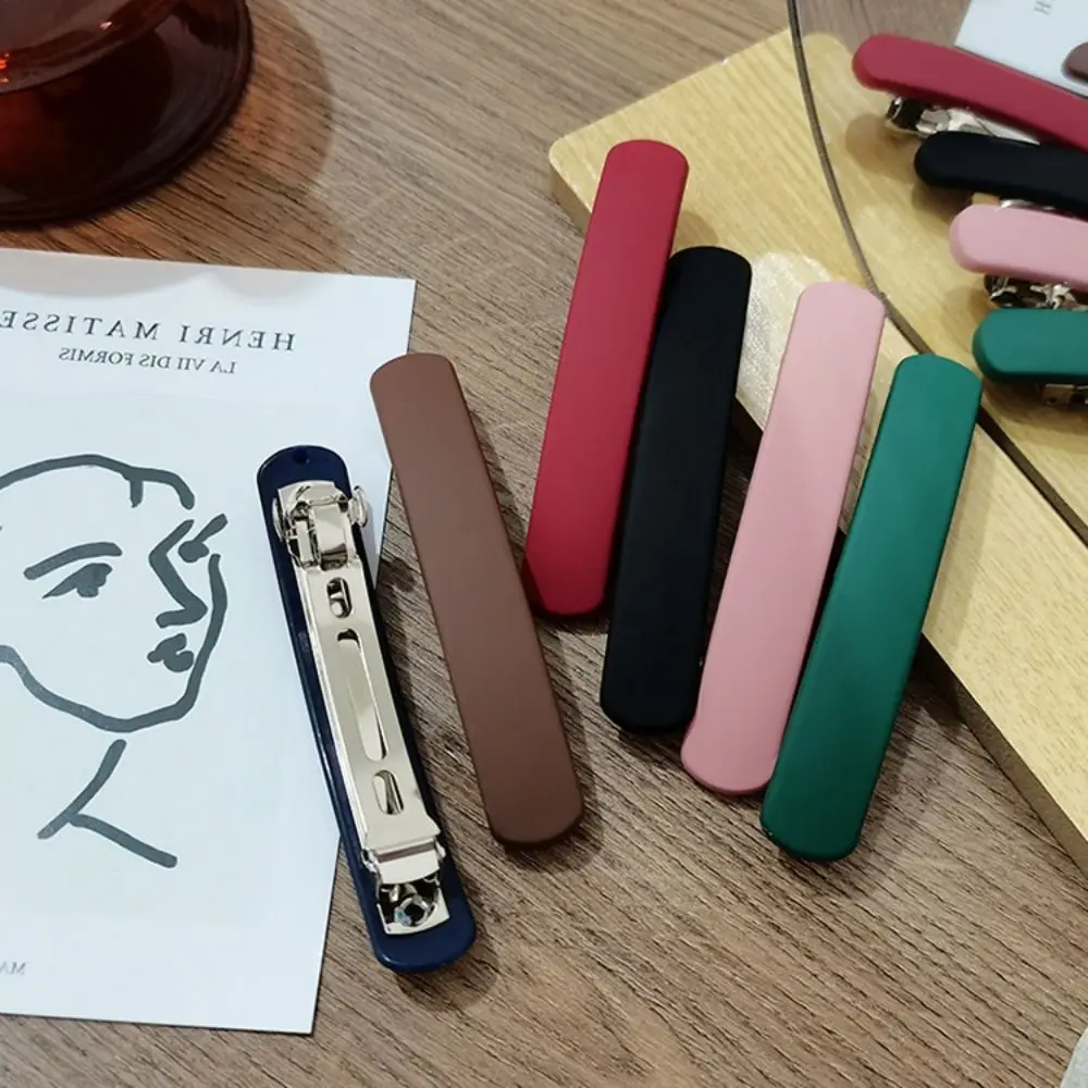 

Hair Ornament Hairpins Frosted Material One-word Spring Clip Elegant Ponytail Holder for Girl Women