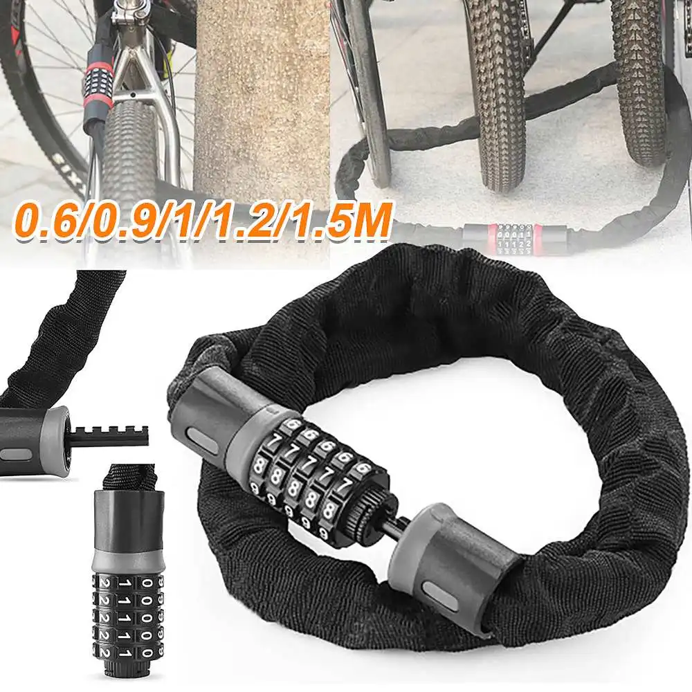 

Замок на велосипедную цепь, защита от кражи, усиленный металлический замок на велосипедную цепь, детали для велосипеда, защита от пароля