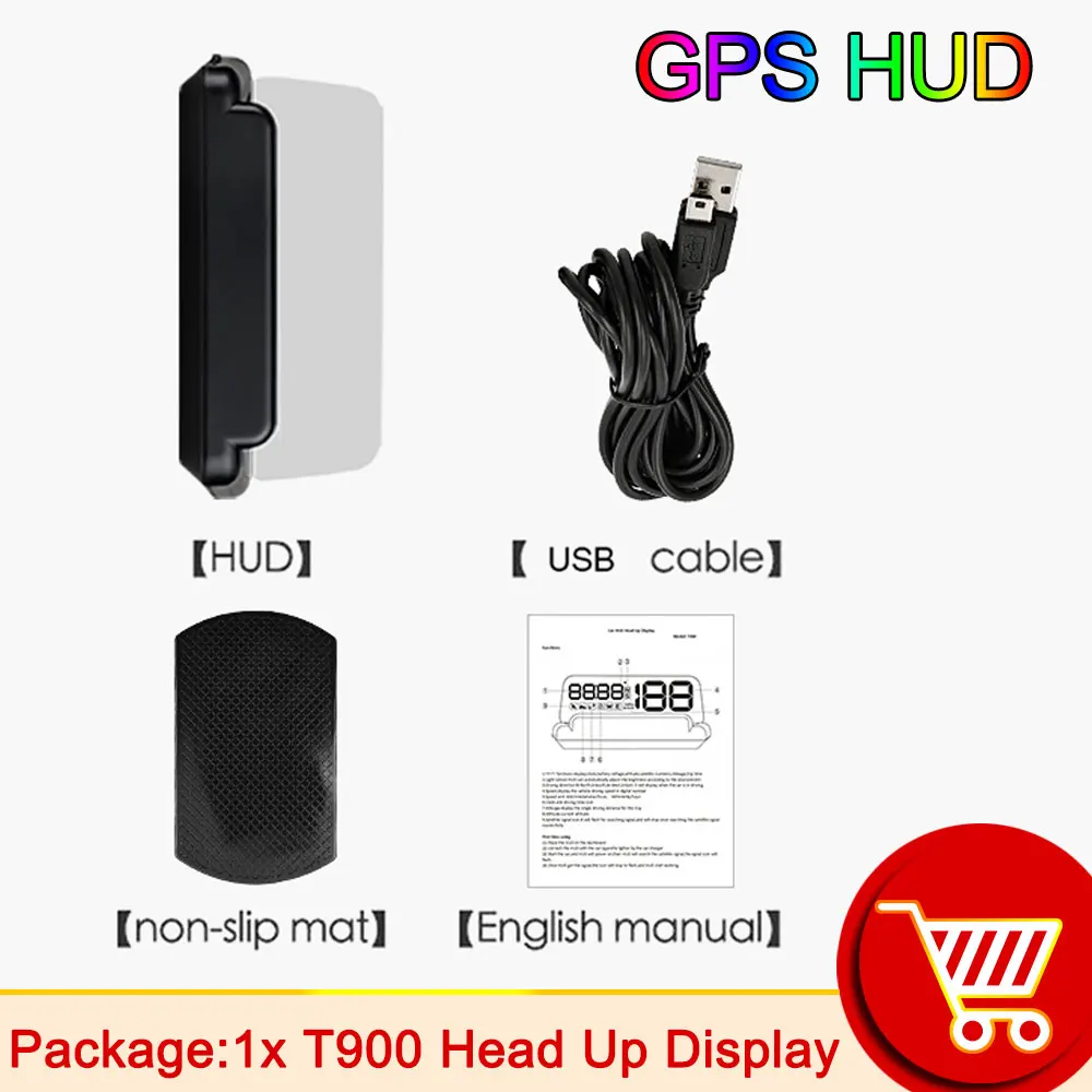 

C500 OBD2 Проекционный дисплей Лобовое стекло Автомобильный спидометр Аксессуары для проектора T900 GPS HUD Для всех скоростей автомобиля KM/H MPH по индивидуальному заказу