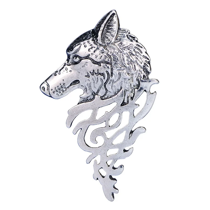 

New Wolf Totem Head Brooch Badges Broche Men Rushed Pin Mary Kay Brooches Suit Badge Retro British Domineering Personality