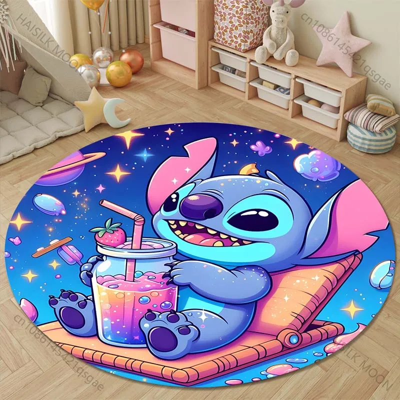 5-размерные круглые коврики с принтом Disney Stitch для спальни напольные детской