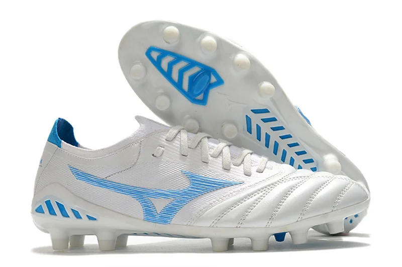 

Оригинальные мужские кроссовки Mizuno Creation MORELIA NEO III Knitting FG, уличная спортивная обувь Mizuno, белая/небесно-голубая, европейские 40-45