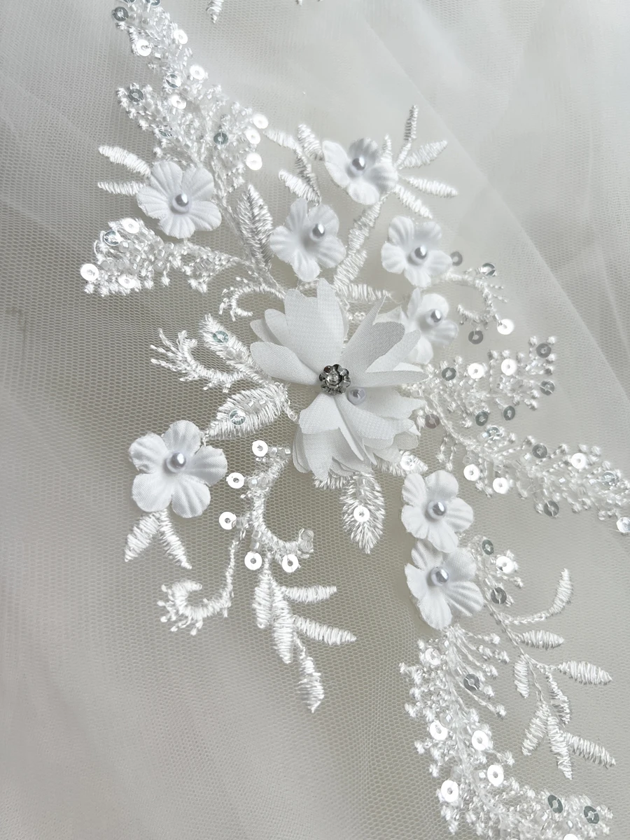 Кружевные 3d-патчи с цветами 13x26 см, аппликация для шитья свадебного платья, рукоделия, рукоделия, 2023 Новинка