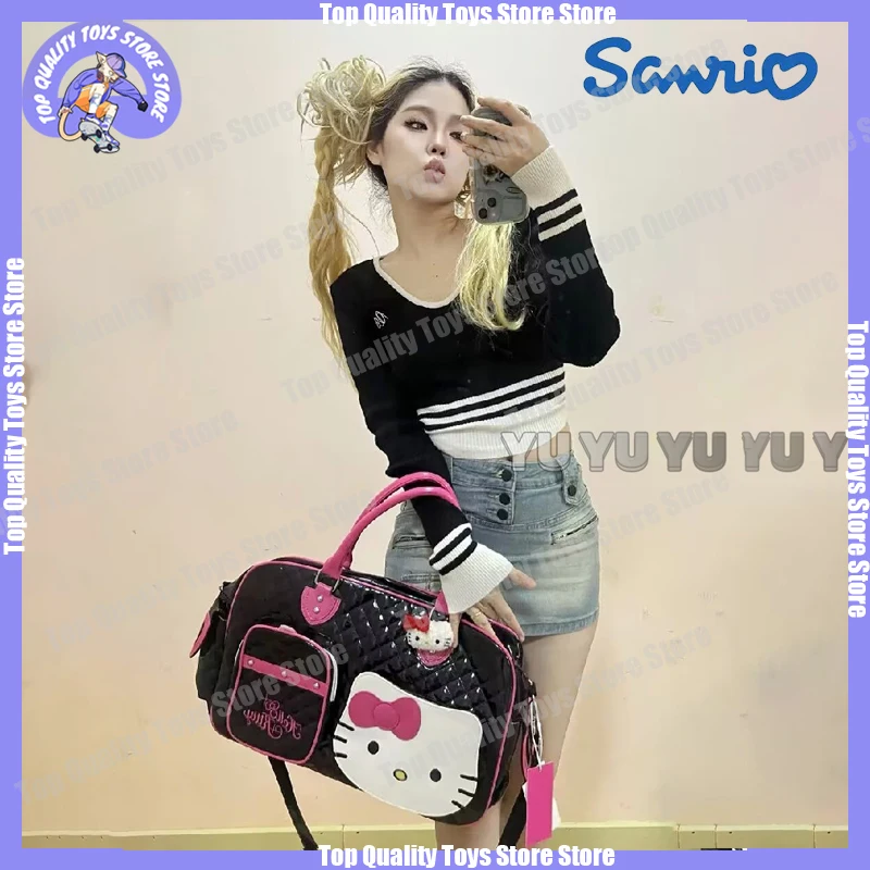 

Новинка Sanrio сумка Kawaii Hello Kitty мультфильм Y2k Милая кожаная универсальная аниме портативная Вместительная дорожная сумка-мессенджер подарок