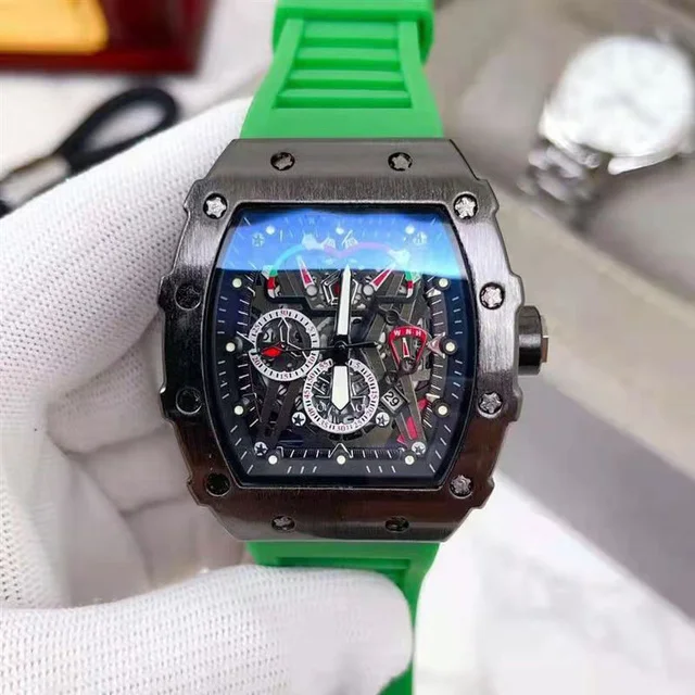 

Watches For Men Silicone Strap Sports Quartz Richard Watch Men's Chronograph Watches Relogio Masculino