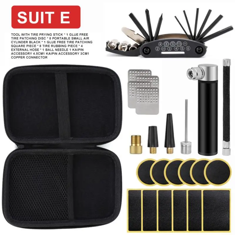 

Brand New Bike Bicycle Flat Tire Repair Kit Tool Set Kit Patch Rubber Portable Fetal Best Quality Cycling Free Shipping
