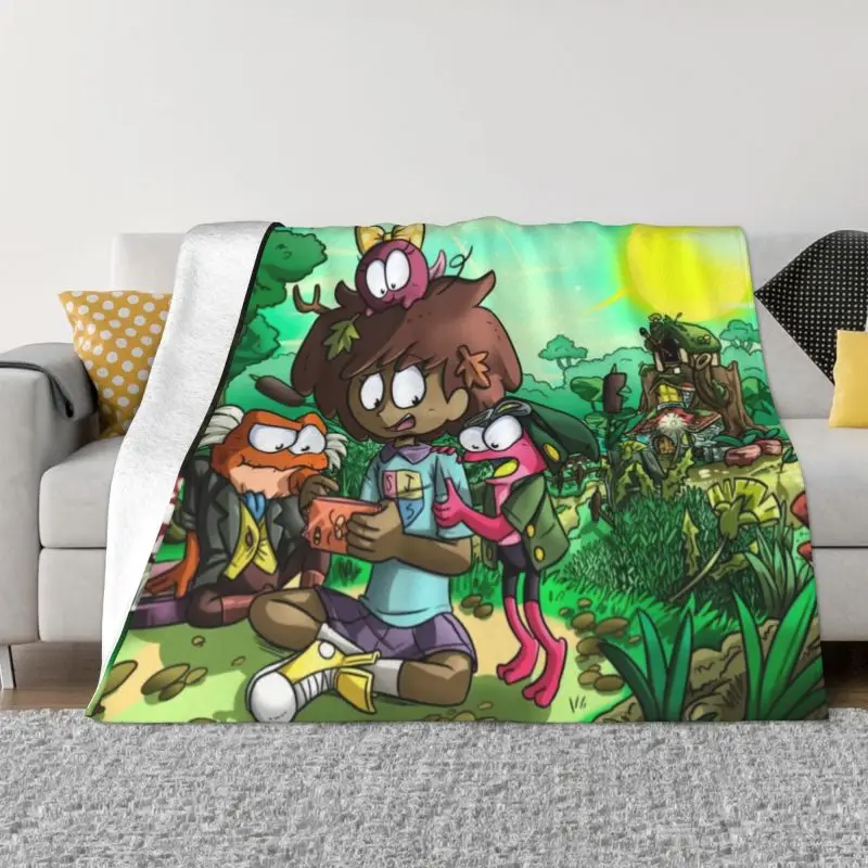 

Ultra-Soft Fleece Throw Blanket Warm Flannel Comic Anime Manga Blankets Couch Amphibia Anne And Plantar Family Bedspreads
