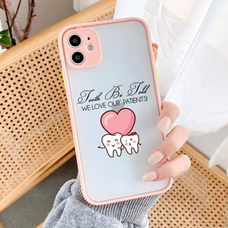 

Dentist Teeth Phone Case for iPhone X XR XS 7 8 Plus 11 12 13 pro MAX 13mini Translucent Matte Case