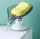 Контейнер для мыла в форме листа, вращающийся держатель на присоске, для ванной комнаты, кухни