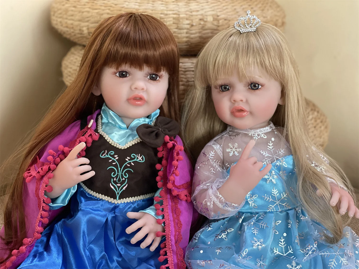 Attyi 2 стиля 55 см виниловая кукла для всего тела с волосами мягкая на ощупь