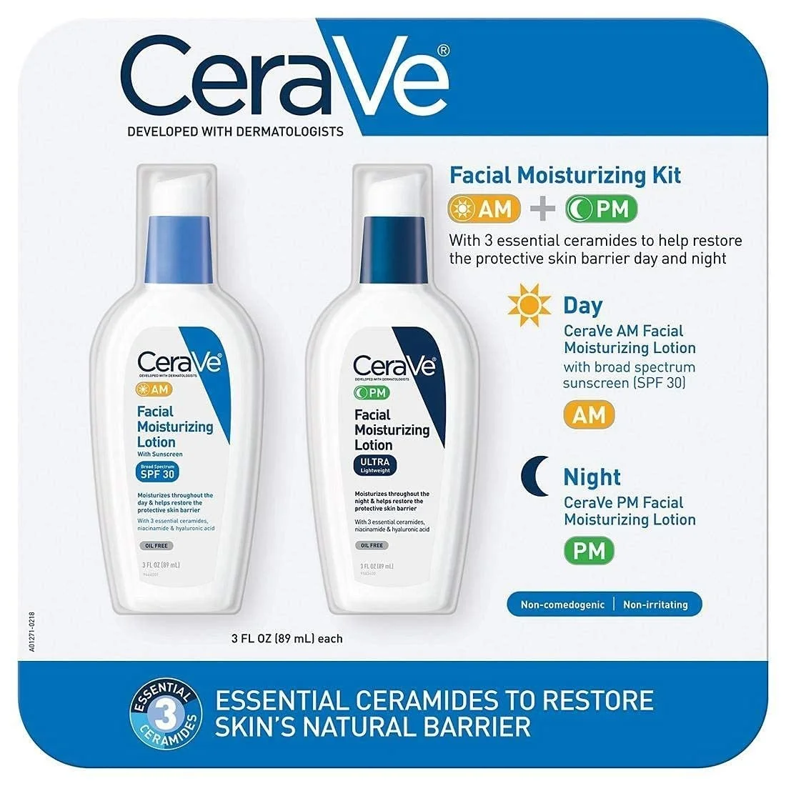 

CeraVe AM/PM Facial Moisturizing Lotion Sunscreen Cream Hyaluronic Acid Niacinamide Whitening Firming Repair Cream For Dark Skin