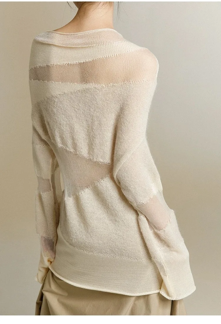 UMI MAO Осенняя одежда 2024 женский топ весенне-осенний новый свободный вязаный с