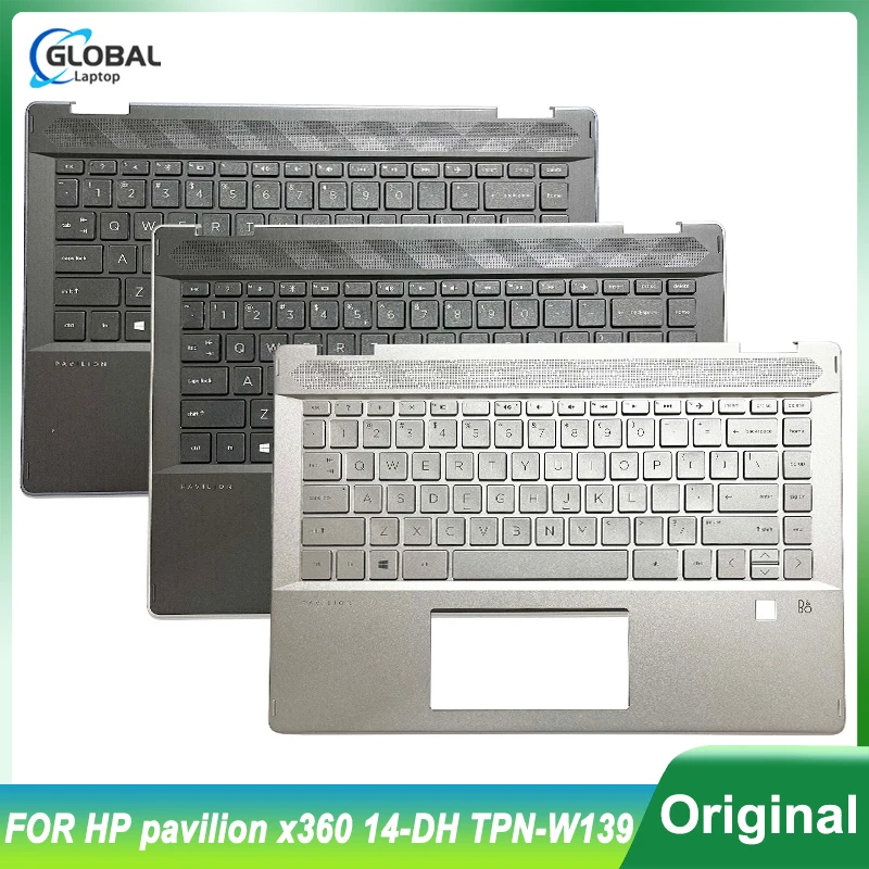 Original New US LA EN TI Keyboard for HP pavilion x360 14-DH TPN-W139 Laptop Case Palmrest Upper Top Cover keyboard M35769-001