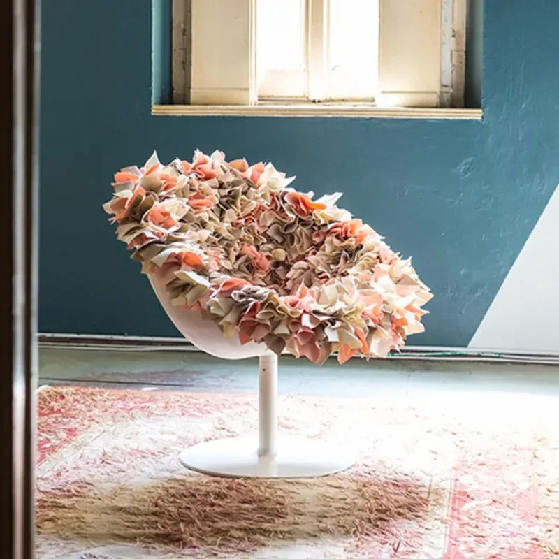 

Вращающийся стул с лепестками из стекловолокна, итальянский дизайнерский скандинавский креативный индивидуальный роскошный художественный стул