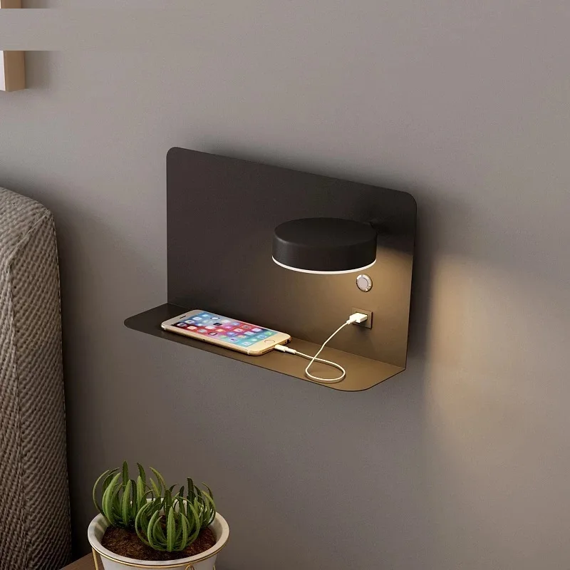 

Led Wall Lamp Modern Simplicity Interior Wall Light Bedroom Night Lamp Bedside Lamp LED Light with Usb Mobile Phone Charging