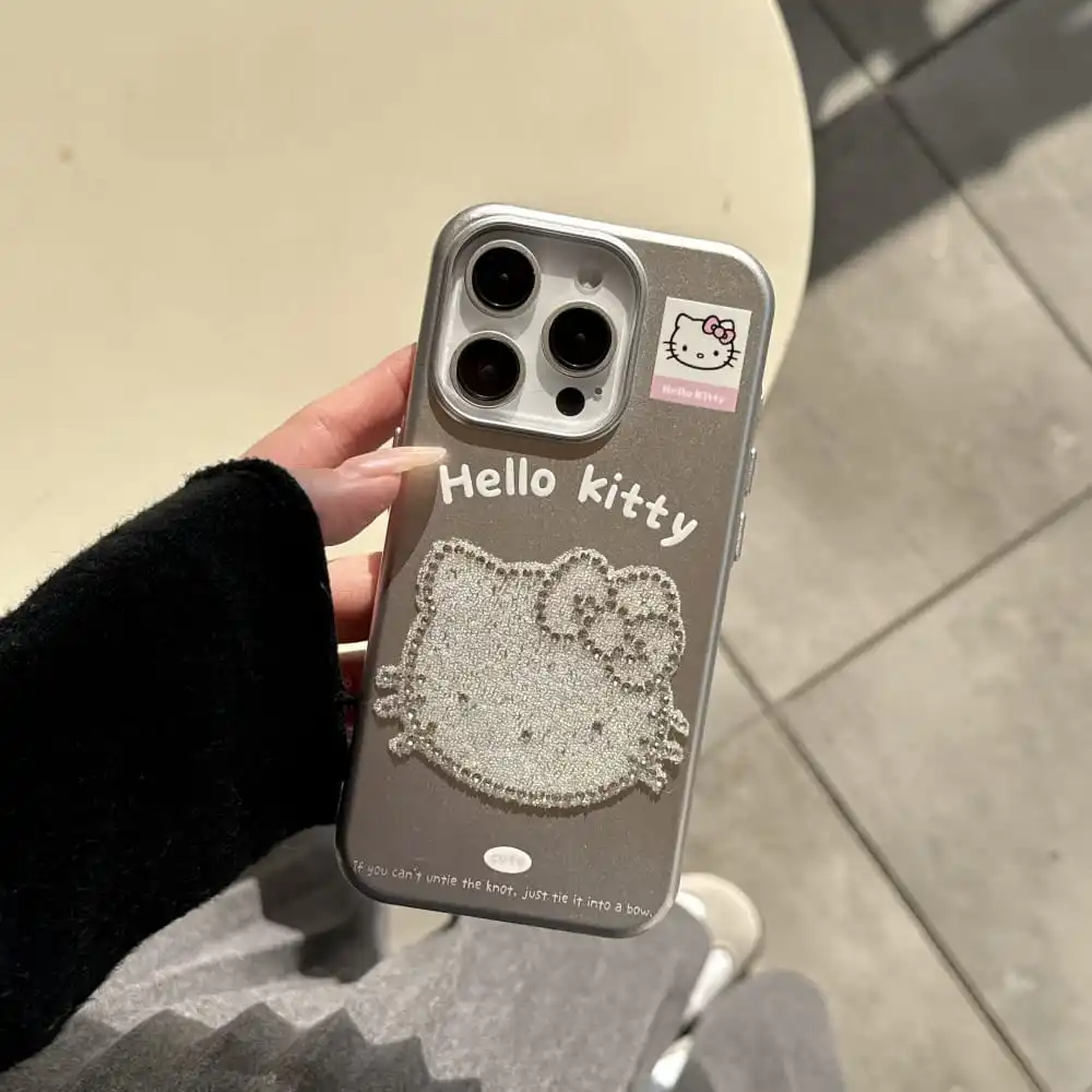 Милый мультяшный аниме-роль с вспышкой и бриллиантами Hello Kitty чехол для телефона