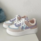 Женские кроссовки составного кроя, модная фиолетовая Женская Вулканизированная обувь в японском стиле Лолиты, летняя дышащая повседневная обувь