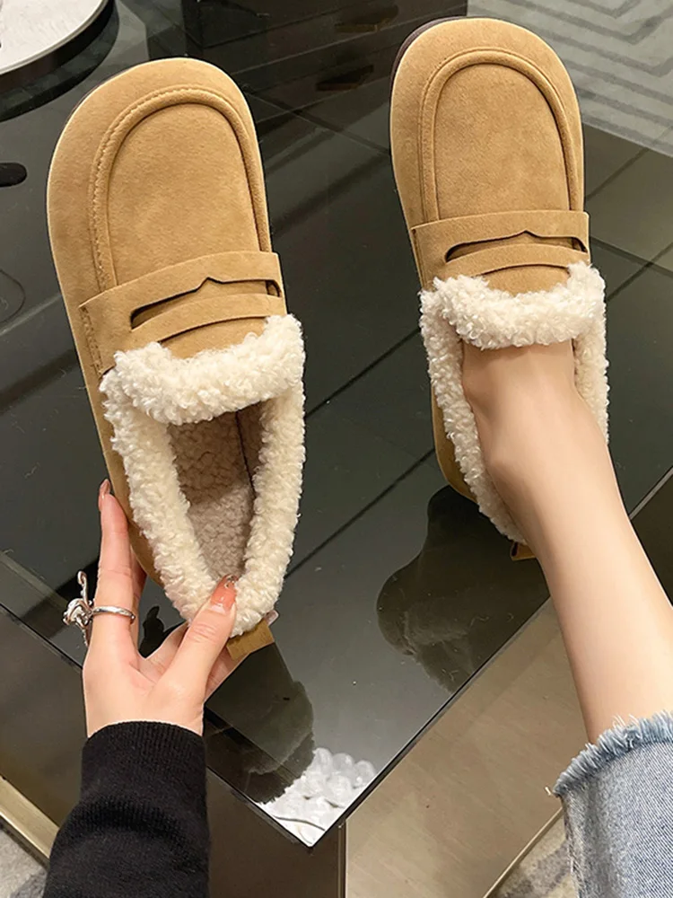 

Winter Shoes Women Female Footwear Autumn Round Toe Slip-on Casual Sneaker Moccasin Dress Fall Slip On New Comfortable Solid Bas