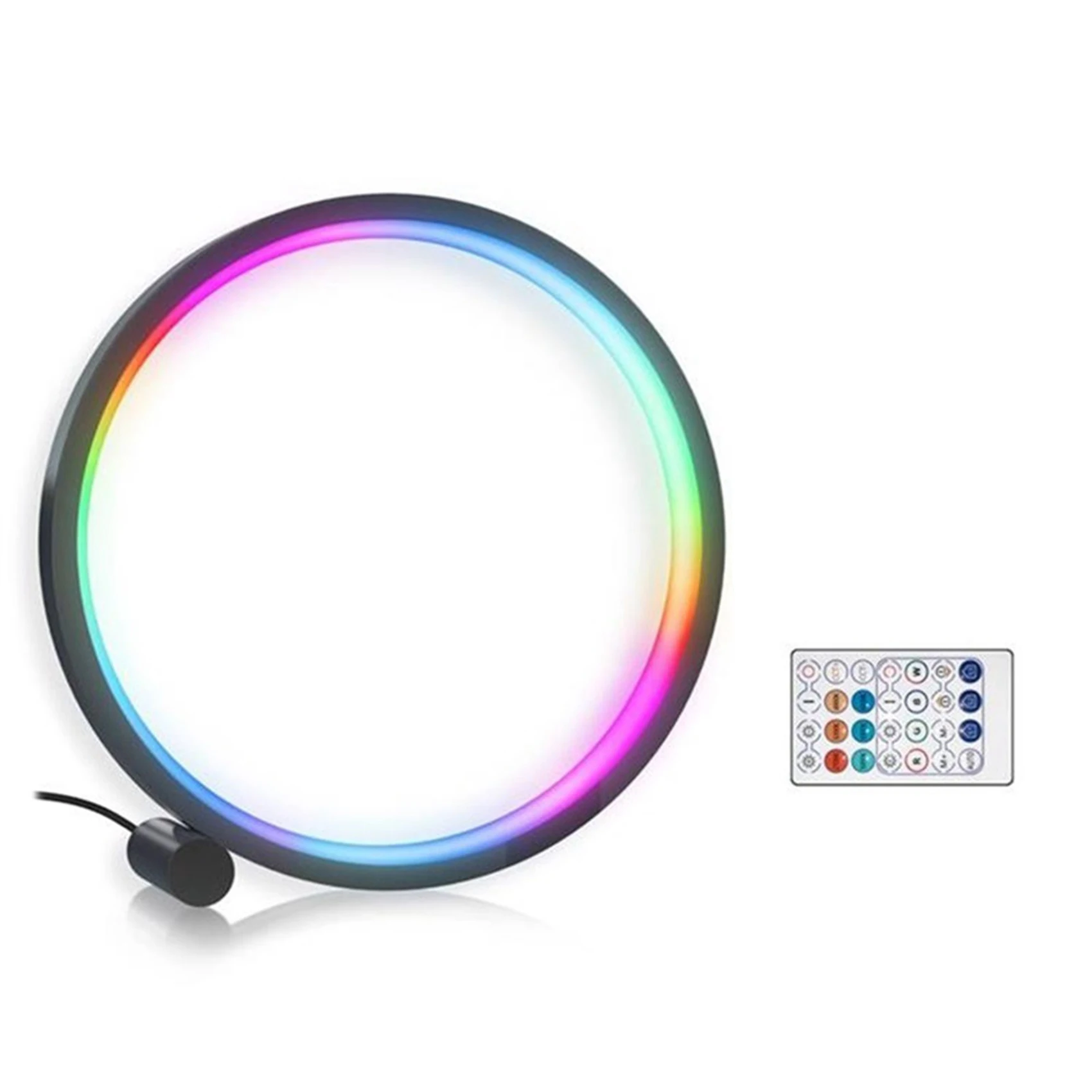 

Smart RGB Night Light Colorful LED Light Photography Lighting Voice Control APP 360° Ring Pickup Live Light Fill 26cm