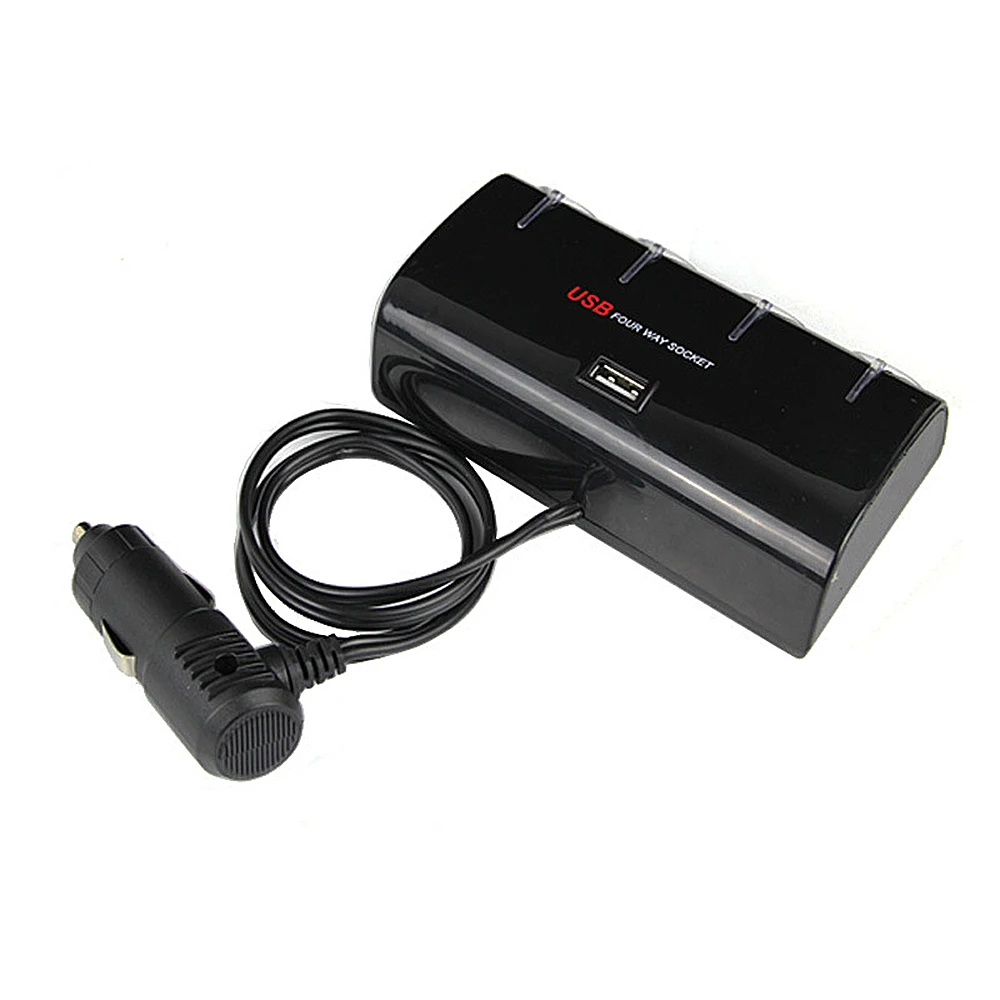 

12V-24V Car Cigarette Lighter Socket Splitter Plug LED USB Charger Adapter 3.1A 100W Detection For Phone MP3 DVR