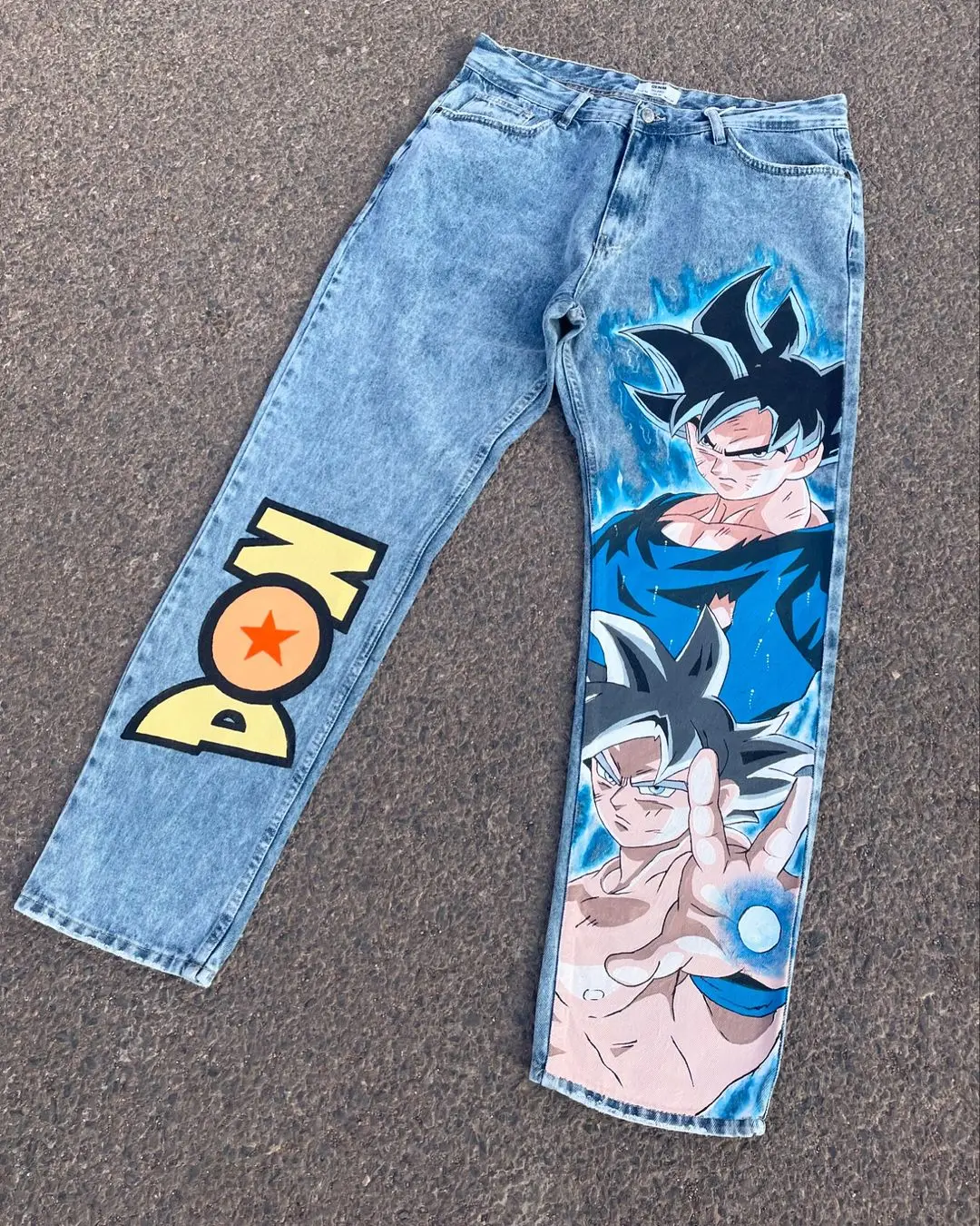 Популярные мешковатые джинсы в стиле аниме Харадзюку y2k джинсовые брюки high street с