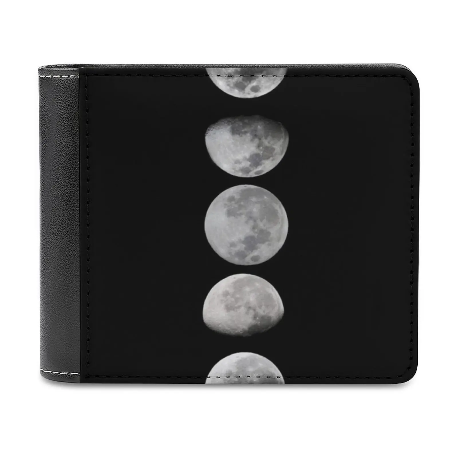

Moon Phases Fashion Credit Card Wallet Leather Wallets Personalized Wallets For Men And Women Moon Orange Yellow Pink Violet