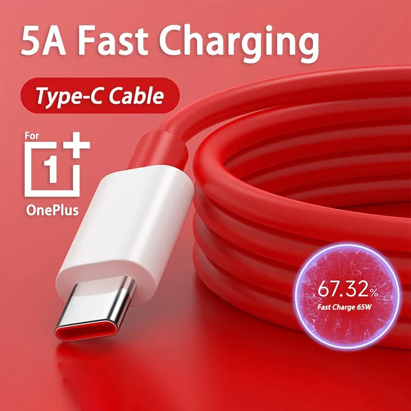 

65W 5A Fast Charging USB C Cable For OnePlus 9 9R N10 CE Warp Charge 10 Pro 9RT 8 7Pro 7t 7 T 6t Supervooc Type C Cable