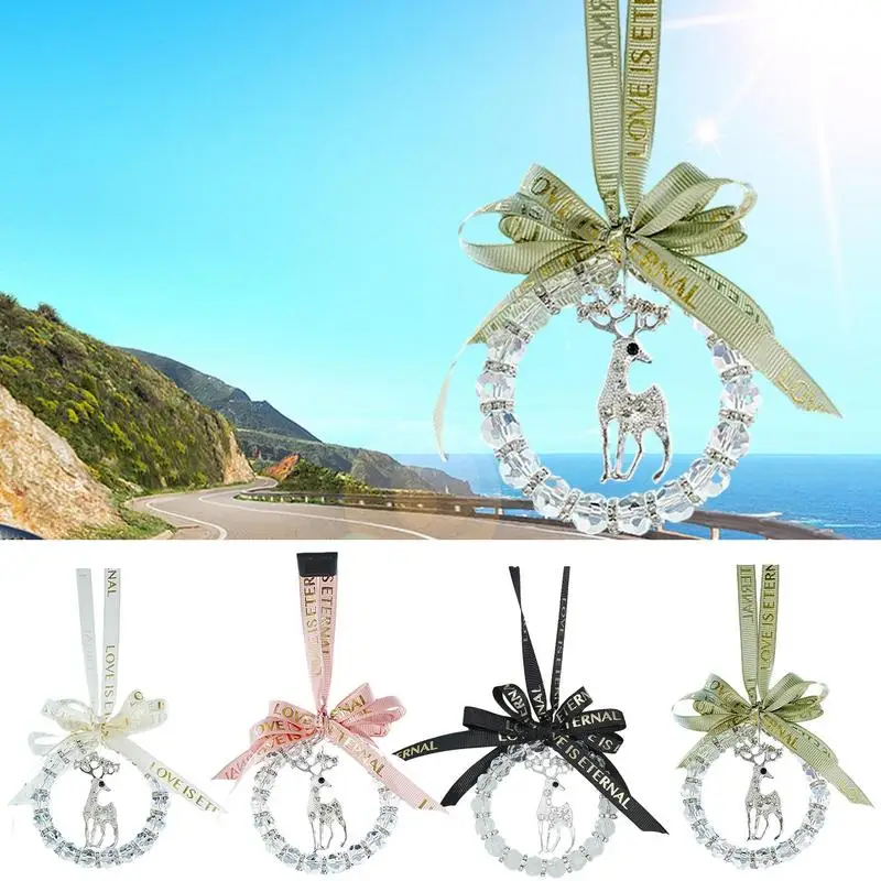 

Универсальное зеркало заднего вида с подвеской, безопасный и прочный автомобильный кулон, хрустальное очаровательное зеркало заднего вида, автомобильный аксессуар