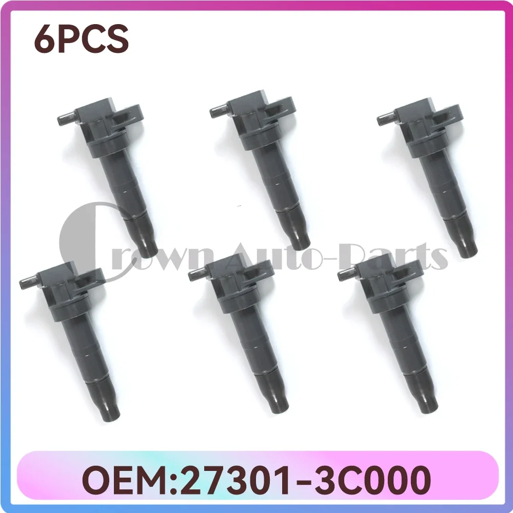 6PCS Ignition Coil 27301-3C000 For Hyundai Azera Genesis Santa Fe FOR Kia Sedona Sorento 27301 3C000