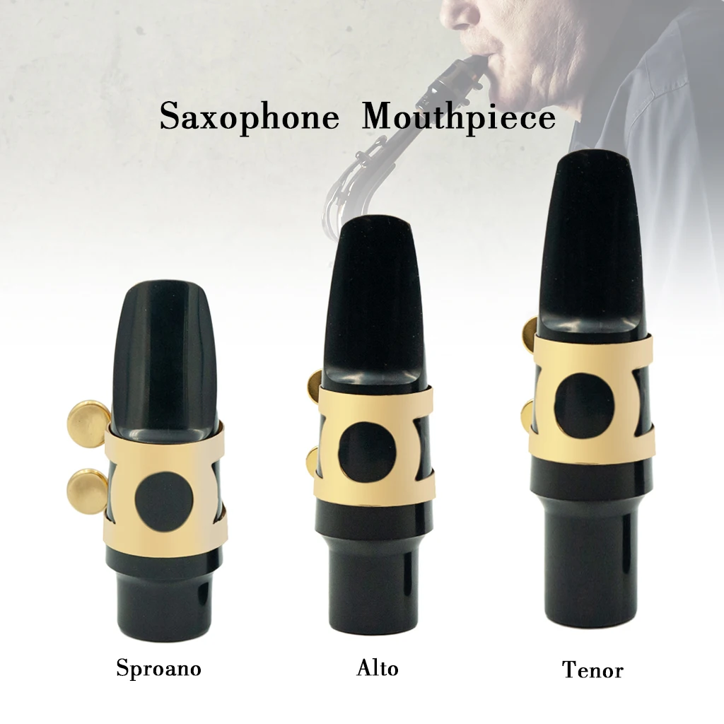 Мундштук для саксофона из АБС-пластика Tenor Alto Soprano Sax MTP Gold Ligature с АБС-кепкой
