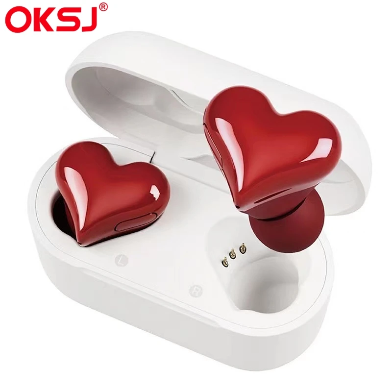 

New Heart Shaped Bluetooth Headphones Wireless Earphone Women Headset In Ear heartbuds Earbuds Girl Gift Fashionable Appearance