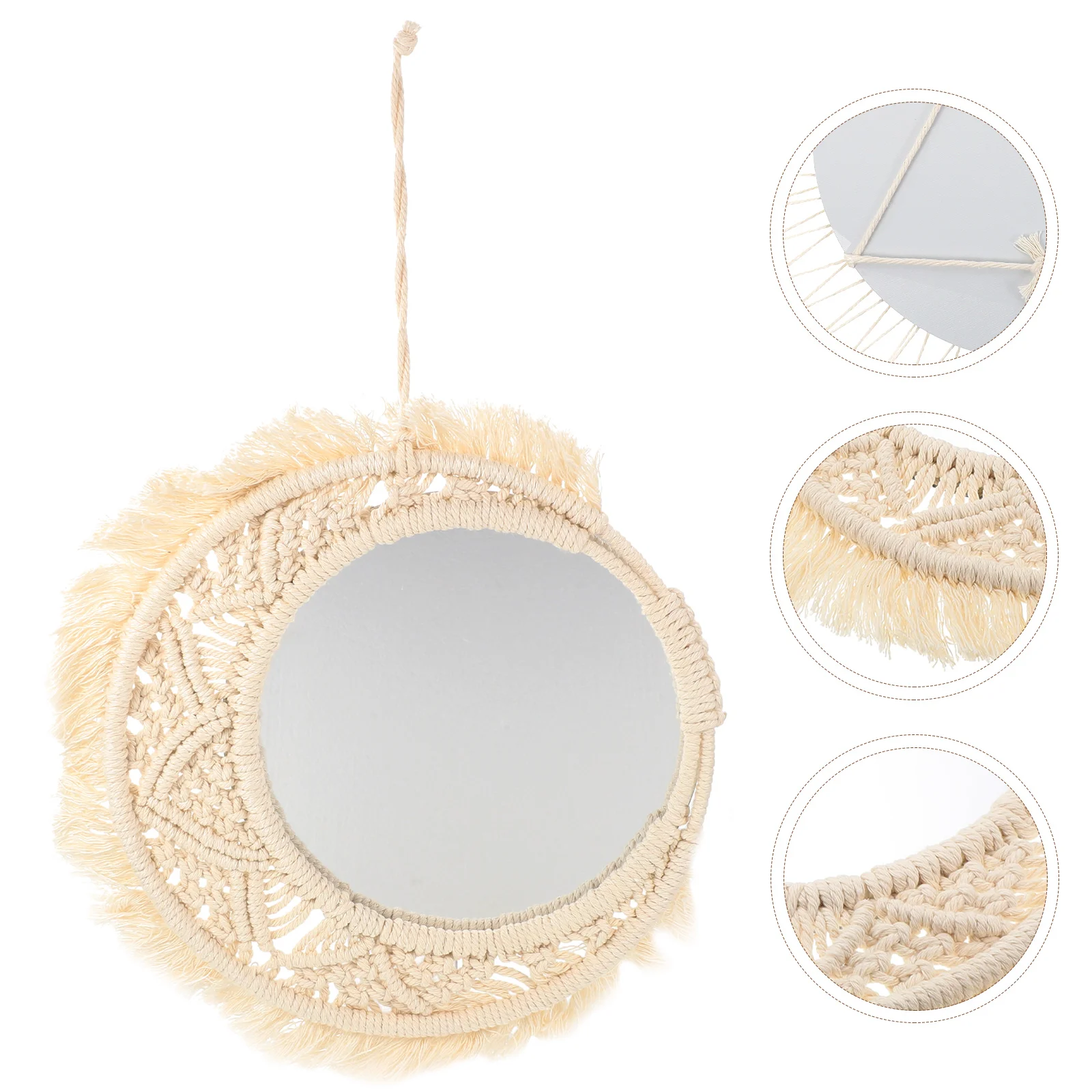 

Mirror Wall Hanging Macrame Decor Round Decorativos Espejos De Pared Makeupdecorative Bohemian Room Woven Tapestry Livinglarge