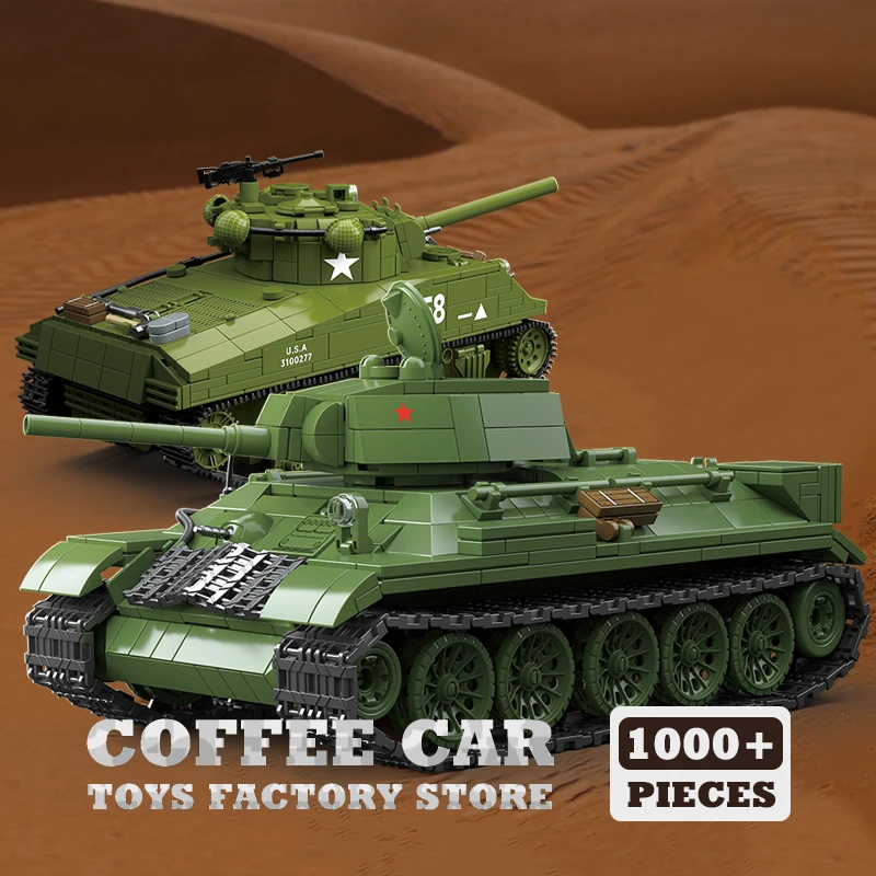 M4A3 средний танк T34/76 блоки бронеавтомобиля самоблокирующиеся кирпичи модель