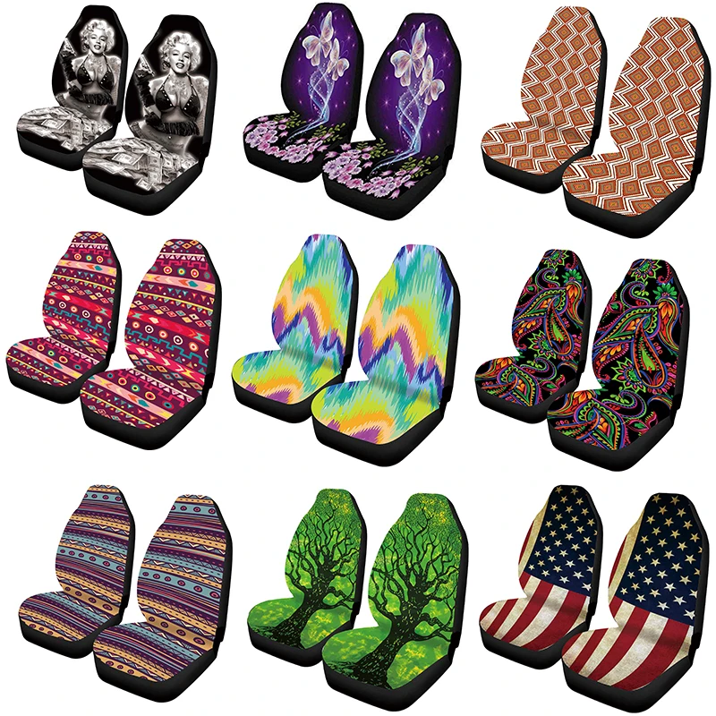 Чехлы на сиденья автомобиля AIMAAO, 1/2 шт., аксессуары для авто, передние сиденья автомобиля, подходят для большинства автомобилей, внедорожников, седанов, грузовиков, американский флаг, автомобильные аксессуары