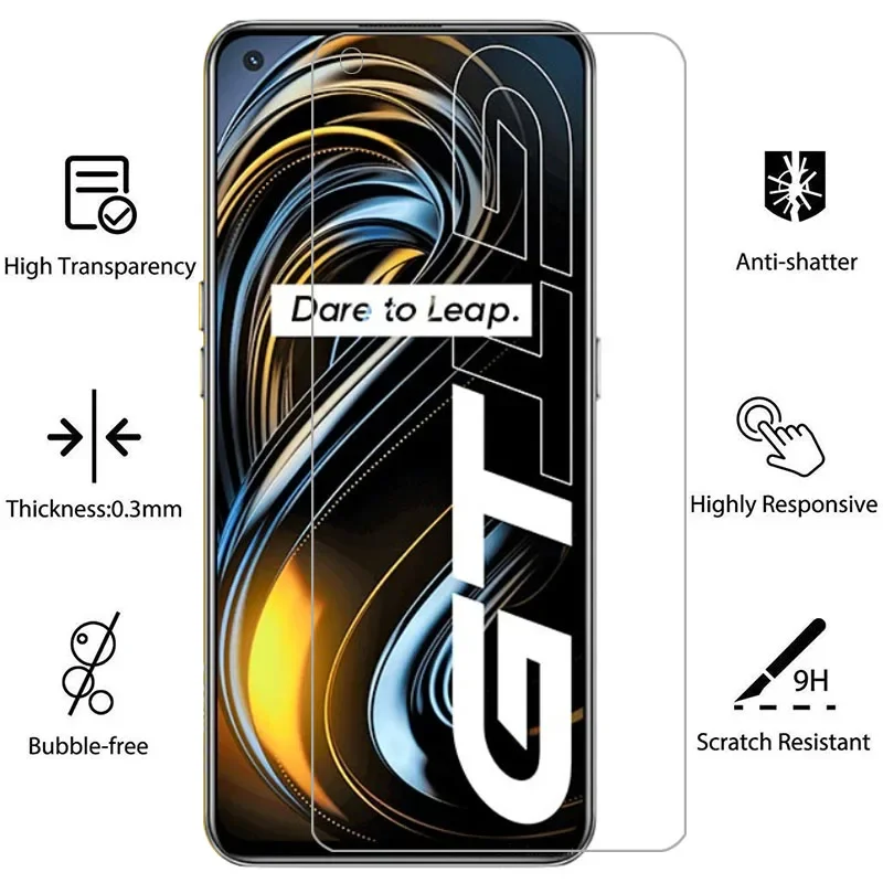 Фото 2 шт. защитных чехлов для Realme GT 5G, защитное стекло для экрана Realme GT 6.43, Coque Re №3