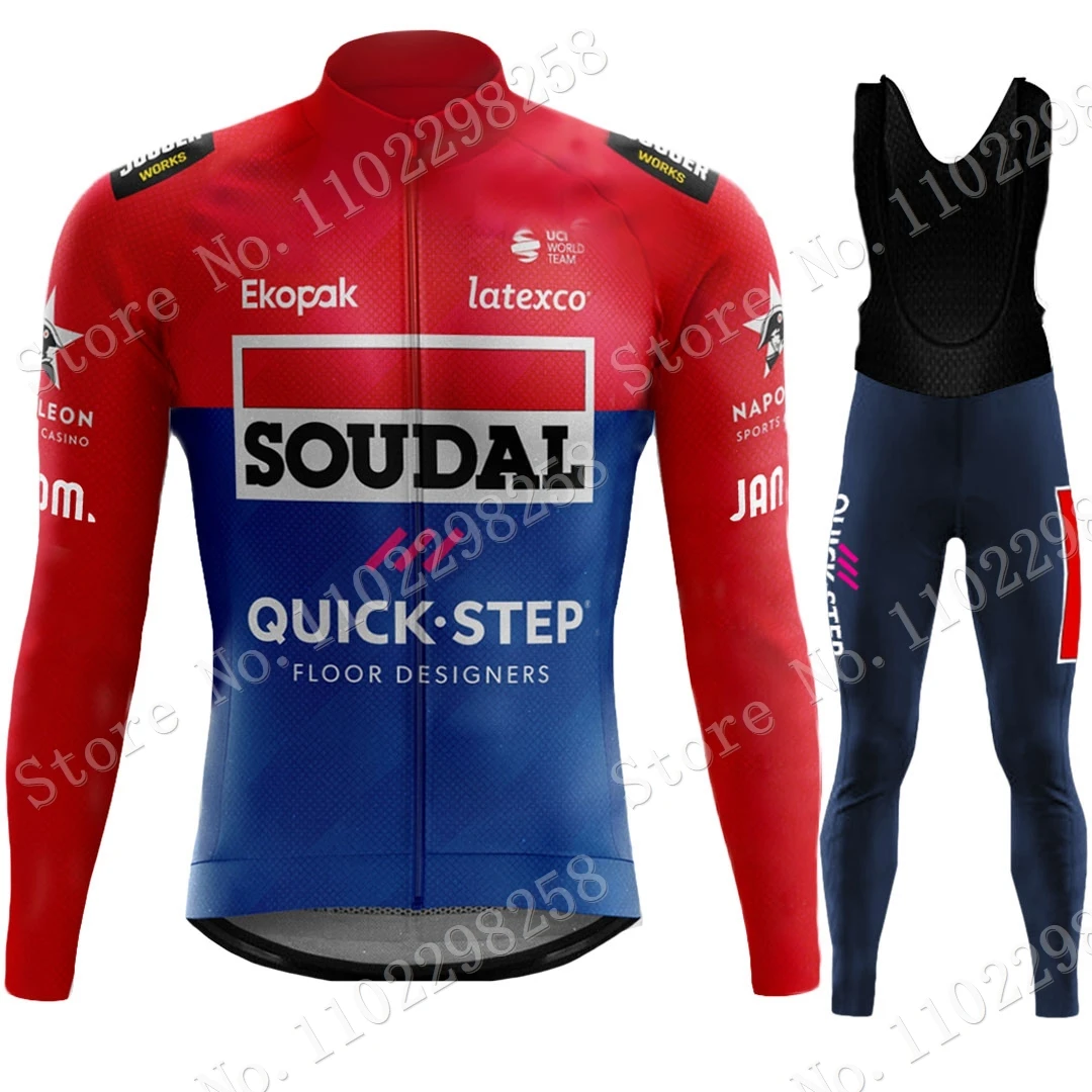 

Maillot Cyclime Soudal Quick Step 2023 Team Cycling Jersey Set Long Sleeve Cycling Clothing Road Race Bike Jacket Suit MTB Ropa