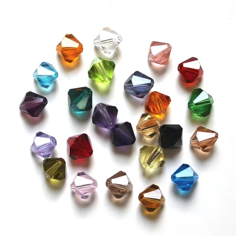 StreBelle 100 шт., бриллиантовые биконусные бусины 10 мм, граненые стеклянные разделительные бусины, аксессуары