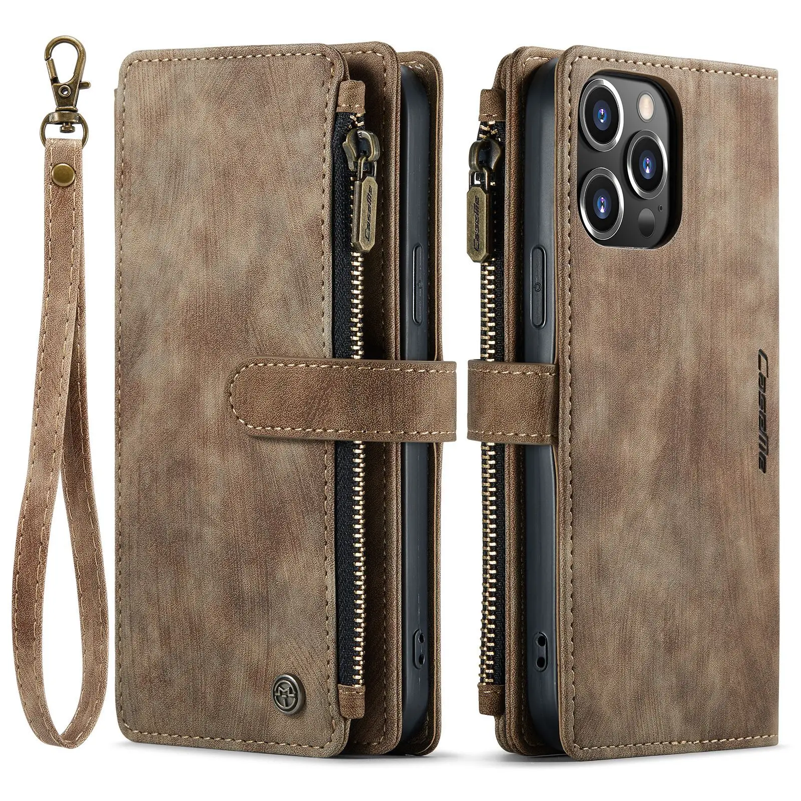 

Suitable for iPhone 14 ProMax Wallet Case Samsung S23 Flip Multi function Card Protection Case