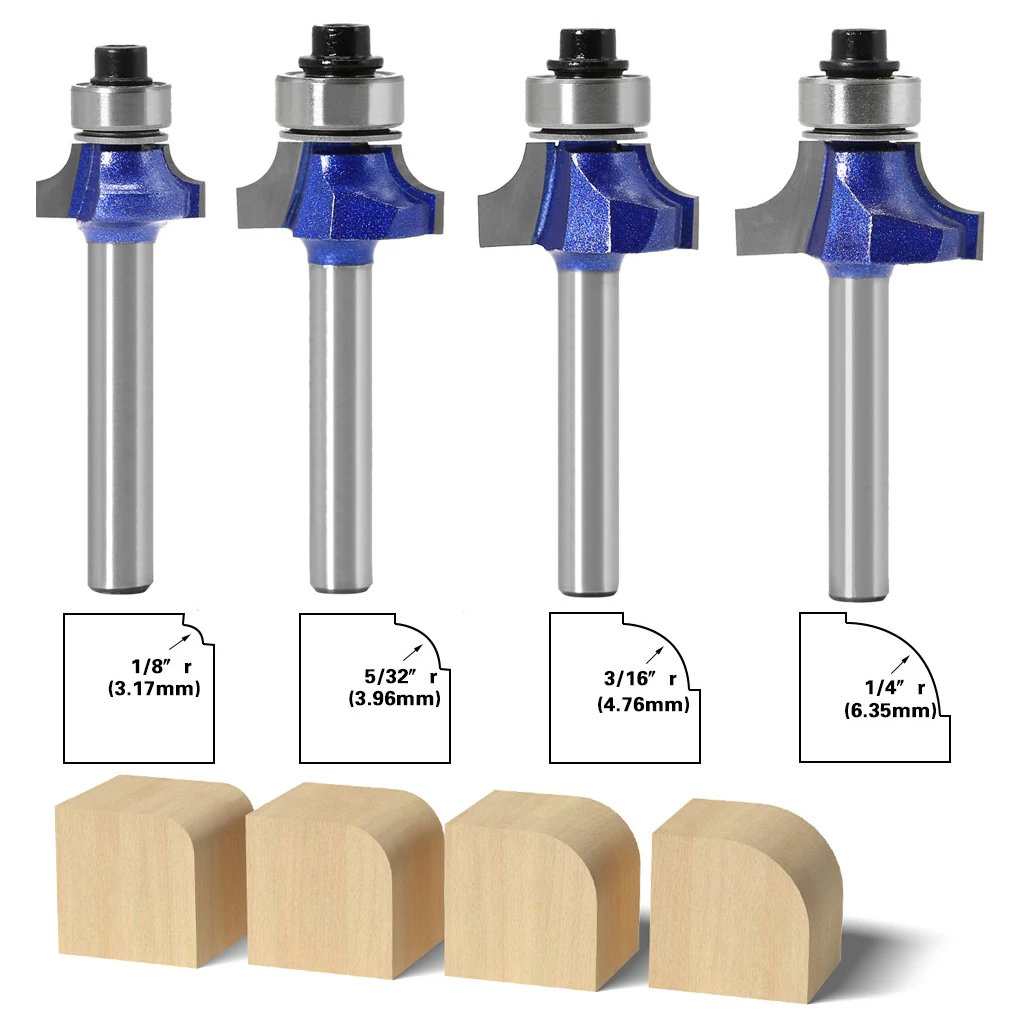 

4pcs Shank 45-Degree Chamfer Router Bit Professional Waterproof Edge Forming Bevel 5 16 Woodworking Milling Slicer