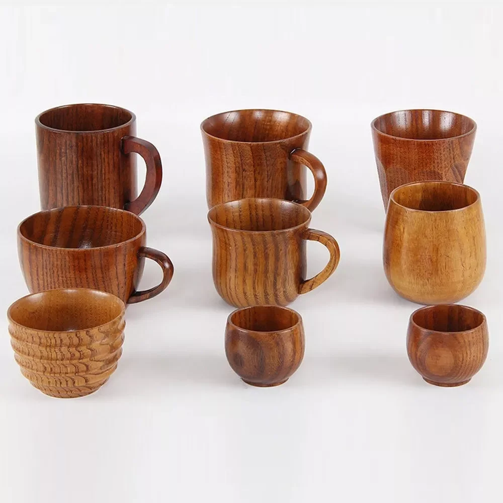 

2023New Style Wooden Cup Creative Jujube Wood Insulation Tea Cup Wooden Coffee Cup Drinking Cup Coffee Cup & Saucer Sets