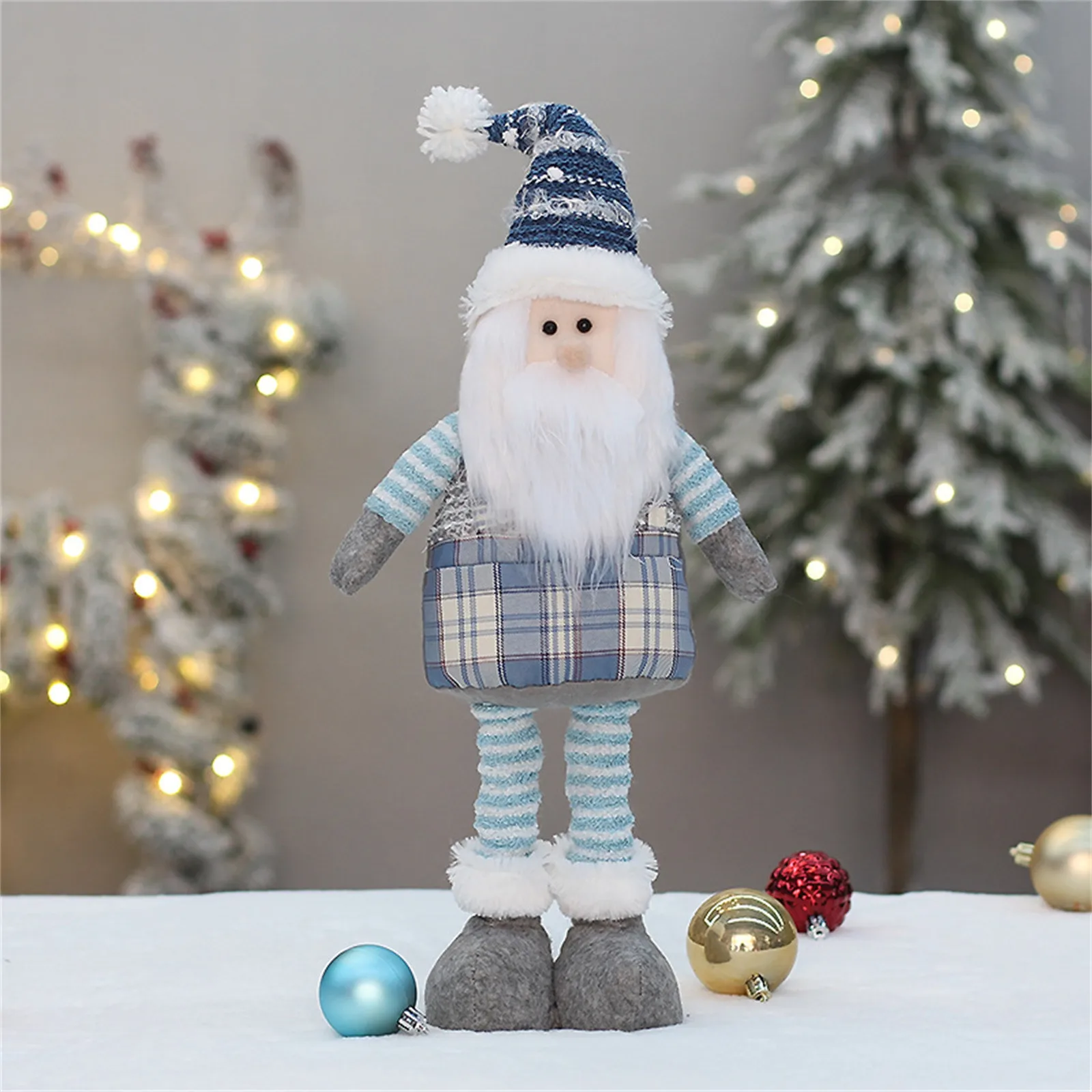

Christmas Ornament Kids Toys Scalable Santa Claus Snowman Elk Dolls Free Shipping Decoration For New Year Diy House Decorate