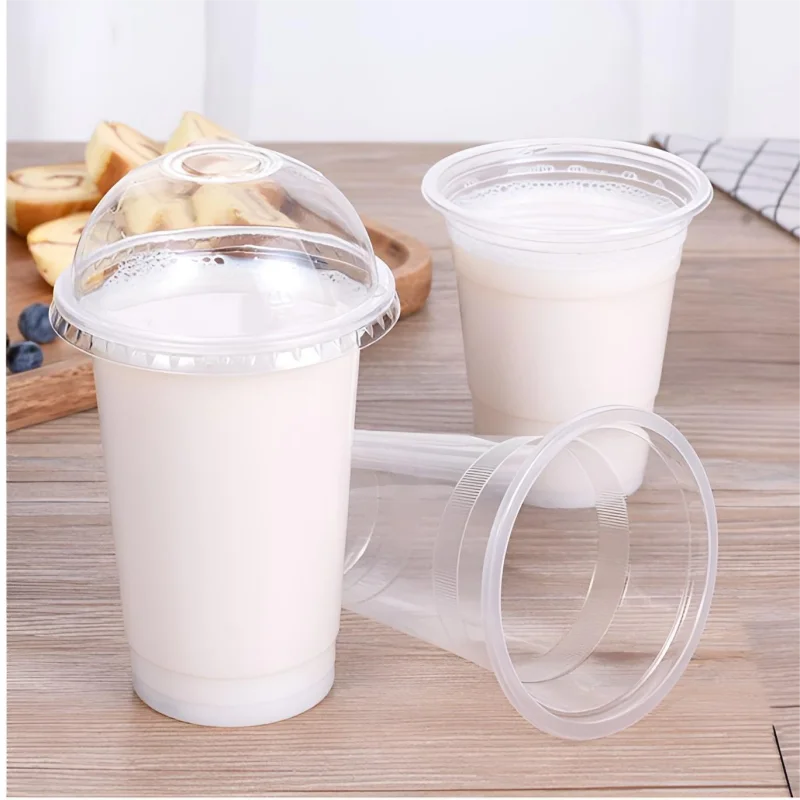 

50/100pcs Plastic Cups Disposable Cups With Lids Thickened Transparent Juice Cold Drink Cups Home Accessories Party Supplies